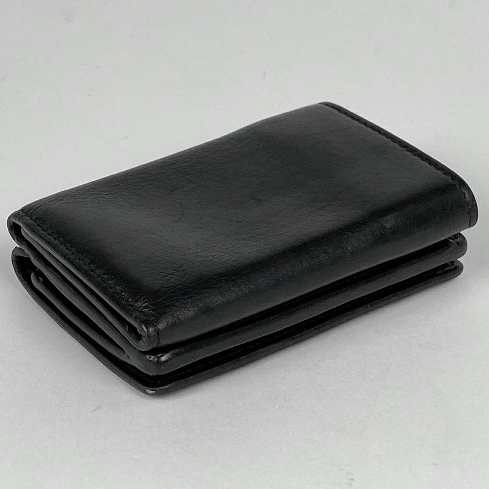 Balenciaga Black Wallet Tri fold Leather Black